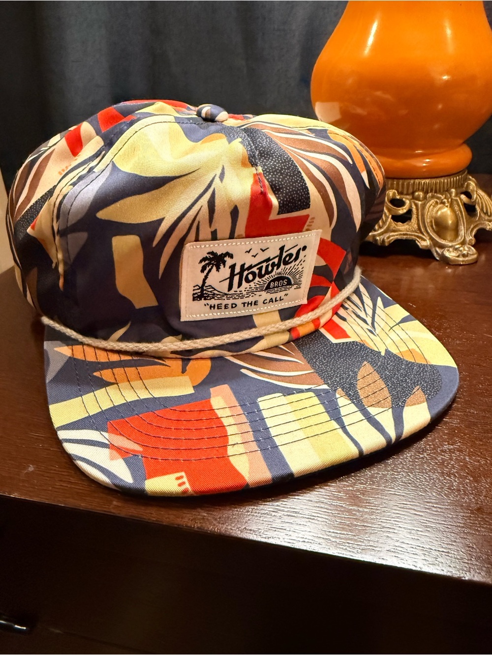 Howler Brothers - Tropical Print 5-Panel Hat in Navy, Red, Yellow, Cream